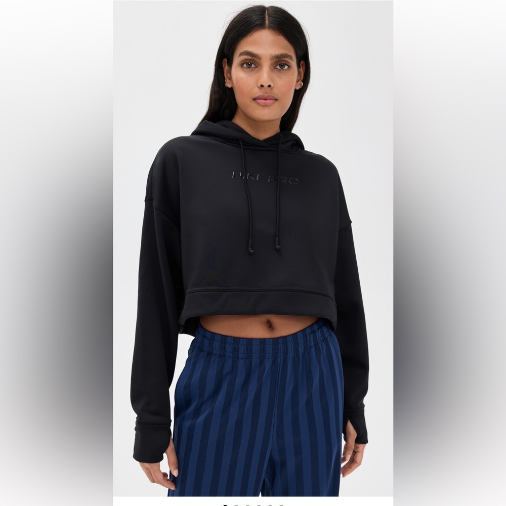 NWT Nike Pro Therma-Fit Cropped Oversized Hoodie Small $90